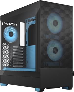 Fractal Design Pop Air RGB Black Cyan Core TG ATX HighAirflow Clear Tempered Glass Window Mid Tower Computer Case