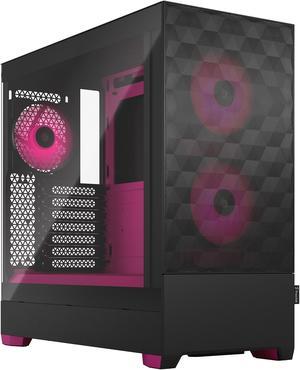 Fractal Design Pop Air RGB Black Magenta Core TG ATX HighAirflow Clear Tempered Glass Window Mid Tower Computer Case