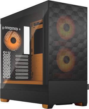 Fractal Design Pop Air RGB Black Orange Core TG ATX HighAirflow Clear Tempered Glass Window Mid Tower Computer Case
