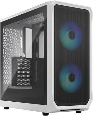 Fractal Design Focus 2 RGB White ATX mATX Mini ITX Clear Tinted Tempered Glass Mid Tower Computer Case