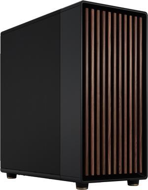 Fractal Design North XL ATX mATX Mid Tower PC Case - Charcoal Black Chassis with Walnut Front and Mesh Side Panel - FD-C-NOR1X-01