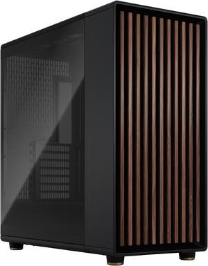 Fractal Design North ATX mATX Mid Tower PC Case - North Chalk White with Oak  Front and Clear TG Side Panel 