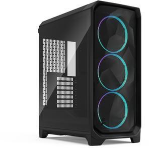 Fractal Design Meshify 3 RGB ATX mATX Mid Tower PC Case - Black Chassis with Light Tinted TG Side Panel