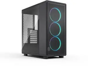 Fractal Design Epoch Black RGB - Tempered Glass Light Tint- High Airflow PC Gaming Case - Mesh Front Panel - Three Momentum 12 RGB Fans Included - Spacious Interior - ATX/mATX/ITX Support