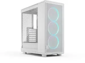 Fractal Design Epoch White RGB - Tempered Glass Clear Tint- High Airflow PC Gaming Case - Mesh Front Panel - Three Momentum 12 RGB Fans Included - Spacious Interior - ATX/mATX/ITX Support