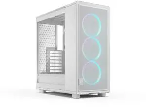 Fractal Design Epoch XL White RGB - Tempered Glass Clear Tint - High Airflow PC Gaming Case - Mesh Front Panel - Three Momentum 14 RGB Fans Included - Spacious Interior - ATX/mATX/ITX