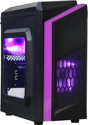 DIYPC DIY-F2-P Black / Purple SPCC Micro ATX Mini Tower Computer Case