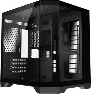 DIYPC DIY-CUBE03-BK Black Dual USB3.0 Tempered Glass Micro ATX Gaming Computer Case w/ 3 x Tempered Glass Panel