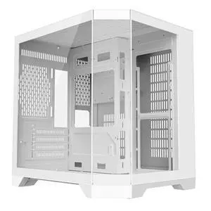 DIYPC DIY-CUBE03-W White Dual USB3.0 Tempered Glass Micro ATX Gaming Computer Case w/ 3 x Tempered Glass Panel