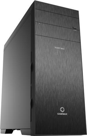 GAMEMAX Silent Max Black Aluminum ATX Full Tower Gaming Computer Case w/6 Fans Pre-Installed