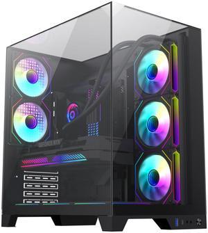 GAMEMAX Infinity Plus Black USB3.0 / Type C ATX Mid-Tower Gaming Computer Case w/3 x Tempered Glass Side Panel (Fans Not Included)