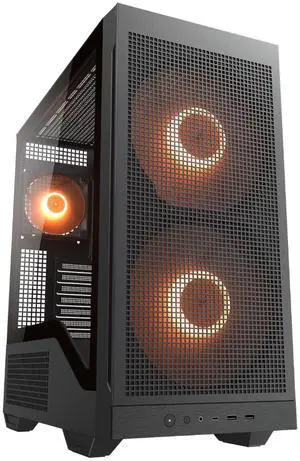 COUGAR MX600 Max RGB Black Computer Case Mid Tower for ATX / Micro ATX / Mini ITX, Supports 400mm GPU, Back COUGAR MX600 Max RGB Black Computer Case Mid Tower for ATX / Micro ATX / Mini ITX, Supports 400mm GPU, Back