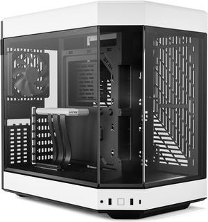 HYTE Y60 Modern Aesthetic Dual Chamber Panoramic Tempered Glass Mid-Tower ATX Computer Gaming Case with PCIe 4.0 Riser Cable Included, White