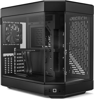 HYTE Y60 Modern Aesthetic Dual Chamber Panoramic Tempered Glass MidTower ATX Computer Gaming Case with PCIe 40 Riser Cable Included Black