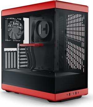 HYTE Y40 Mainstream Vertical GPU Case ATX Mid Tower Gaming Case with PCI Express 4.0 x 16 Riser Cable Included, Black/Red