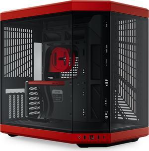 HYTE Y70 CS-HYTE-Y70-BR Dual Chamber Mid-Tower ATX Case with PCIe 4.0 Express Riser Cable Included, Red/Black
