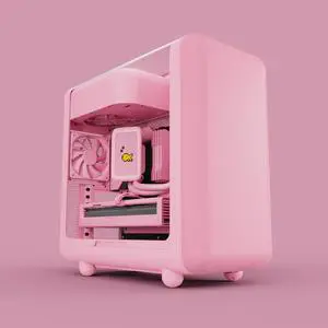 HYTE CS-HYTE-X50G-SM Pink ABS / Steel / Tempered Glass ATX Mid Tower Case (Computer Cases - ATX Form)