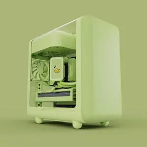 HYTE CS-HYTE-X50G-MM Green ABS / Steel / Tempered Glass ATX Mid Tower Case (Computer Cases - ATX Form)