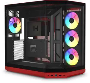 HYTE Y50 RGB - Aesthetic Gaming PC Case - 4 Included aRGB Fans - Red HYTE Y50 RGB - Aesthetic Gaming PC Case - 4 Included aRGB Fans - Red