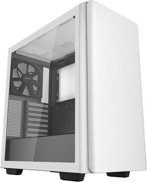 DeepCool CK500 WH Mid-Tower ATX Case, Full-Size Tempered Glass Window, Two Pre-Installed 140mm Airflow Fans, E-ATX Motherboard Support, Front I/O USB Type-C, White