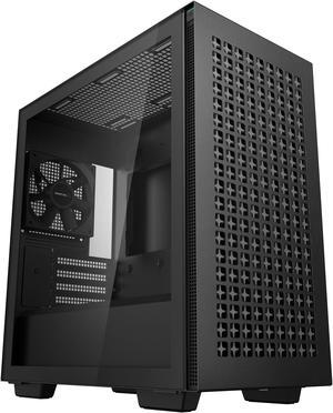 DeepCool CH370 Micro ATX Gaming Computer Case, 120mm Rear Fan, Ventilated Airflow Design, Built-In Headphone Stand, Black