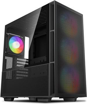 DeepCool CH560 ATX Airflow case, 3x Pre-Installed 140mm ARGB Fans, Hybrid Mesh/Tempered Glass Side Panel, Magnetic Top Mesh Filter, Type-C, USB 3.0, Black