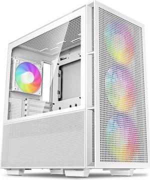 DeepCool CH560 WH ATX Airflow case, 3x Pre-Installed 140mm ARGB Fans, Hybrid Mesh/Tempered Glass Side Panel, Magnetic Top Mesh Filter, Type-C, USB 3.0, White