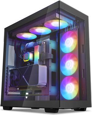 DeepCool CH780 ATX+ Panoramic case, Dual Chamber Configuration, Vertical Mount and Gen 4 Riser Cable, Tempered Glass Panels, Trinity 140mm ARGB Fans, Type-C, 4x USB 3.0, Black