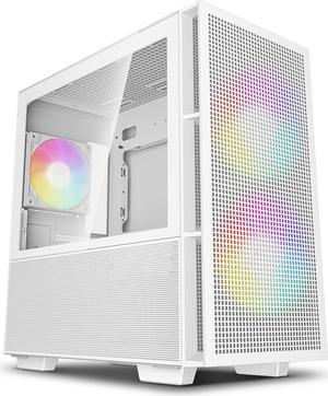 DeepCool CH360 WH mATX Airflow case, 2x Pre-Installed 140mm ARGB Fans, 120mm ARGB rear fan, Hybrid Mesh/Tempered Glass Side Panel, Magnetic Mesh Filter, Type-C, USB 3.0, White