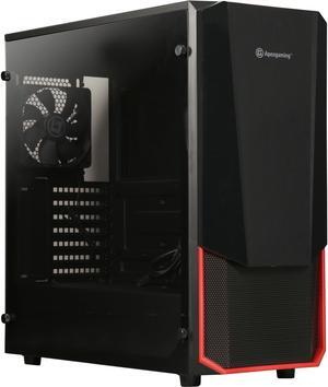 Apexgaming Hermes C2 Black Steel / Plastic / Tempered Glass with Mesh and Semi-transparent Combo Front Panel ATX Mid Tower Computer Case