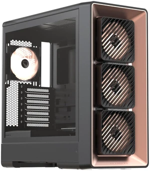 Formula V Line Air Power G10 Black Rose Gold Mid-Tower ATX PC Case, Adjustable 0°/10° Front Airflow, 360mm Radiator Support, 420mm GPU Clearance, USB-C Formula V Line Air Power G10 Black Rose Gold Mid-Tower ATX PC Case, Adjustable 0°/10° Front Airflow, 360mm Radiator Support, 420mm GPU Clearance, USB-C