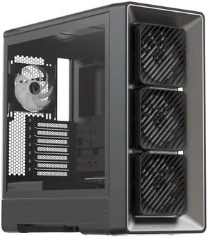 Formula V Line Air Power G10 Black Titanium Silver Mid-Tower ATX PC Case, Adjustable 0°/10° Front Airflow, 360mm Radiator Support, 420mm GPU Clearance, USB-C Formula V Line Air Power G10 Black Titanium Silver Mid-Tower ATX PC Case, Adjustable 0°/10° Front Airflow, 360mm Radiator Support, 420mm GPU Clearance, USB-C