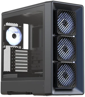 Formula V Line Air Power G10 Black Dark Blue Mid-Tower ATX PC Case, Adjustable 0°/10° Front Airflow, 360mm Radiator Support, 420mm GPU Clearance, USB-C Formula V Line Air Power G10 Black Dark Blue Mid-Tower ATX PC Case, Adjustable 0°/10° Front Airflow, 360mm Radiator Support, 420mm GPU Clearance, USB-C