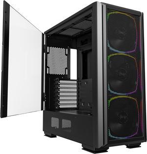 Montech Sky Two GX, E-ATX Mid Tower Case, High Airflow Performance, 3X 140mm PWM ARGB Fans Pre-Installed, Tempered Glass Side Panel, Metal Mesh Front, Type C, Support 4090 GPUs - Black