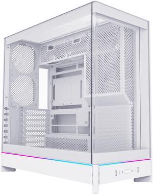 MONTECH HS02, ATX Mid-Tower PC Case, Gaming PC, High-Airflow, Reversible Layout, Sturdy Curved Tempered Glass Front Panel, Sink-in Design, Toolless Panels, White, US