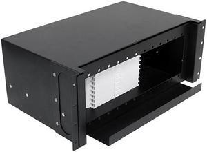 Nippon Labs Rack Mount FDU 4RU - Slide Out w/Tray, Holds 12 Panels & 12 Splice Trays (*24F ea.) & 2 Half Round Cable Routing Spools, Max. 288F, 5.25"H x 19"W x 12.5"D - Black