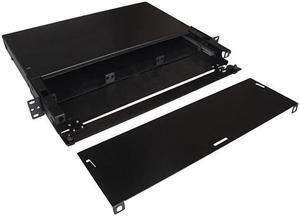 Nippon Labs Rack Mount FDU 1RU With Slide Out Fiber Patch Panel - Tray, Holds 3 Panels, Max. 72F, 1.75"H x 19"W x 13.75"D - Black