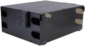 Nippon Labs Rack Mount FDU 4RU With Slide Out Fiber Patch Panel - Tray, Holds 12 Panels, Max. 288F, 7"H x 19"W x 14"D - Black