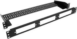 Nippon Labs Rack Mount 1RU Blank Fiber Patch Panel, Holds 3 LGX Footprint Adapter Panels/Cassettes, with Cable Manager - Black