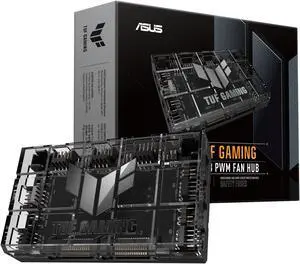 ASUS TUF Gaming ARGB PWM Fan Hub (connects six case fans, PWM fan and RGB controller, clear power and operation indicators, stable dual SATA power support)