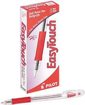 Pilot EasyTouch Ballpoint Stick Pen, Red Ink, Fine Point, 0.7 mm, Dozen, DZ - PIL32003