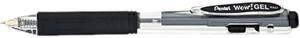 Pentel WOW! Retractable Gel Pen .7mm Trans Barrel Black Ink Dozen K437A