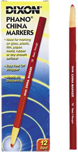 Dixon Phano Bold Tip China Markers Red 12/Pack (00079) X00079