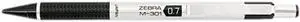 Zebra M-301 Mechanical Pencil 0.7 mm Stainless Steel w/Black Accents Barrel 54310