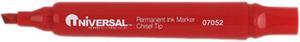 UNIVERSAL Permanent Markers Chisel Tip Red Dozen 07052