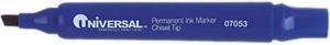 UNIVERSAL Permanent Markers Chisel Tip Blue Dozen 07053