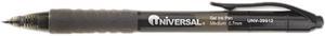 UNIVERSAL Clear Roller Ball Retractable Gel Pen Black Ink Medium Dozen 39912