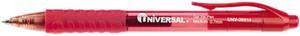 UNIVERSAL Clear Roller Ball Retractable Gel Pen Red Ink Medium Dozen 39914