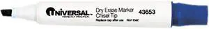 Universal Dry Erase Whiteboard Markers, Chisel Tip, Blue, Dozen, DZ - UNV43653