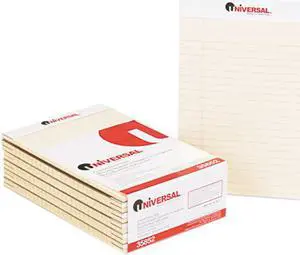 UNIVERSAL Colored Perforated Note Pads Narrow Rule 5 x 8 Ivory 50 Sheet Dozen 35852